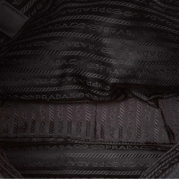 Prada nylon shoulder bag with silver metal strap - Picture 6 of 6